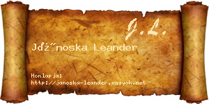 Jánoska Leander névjegykártya